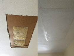 No hole now just needs a lick of paint then it's as good as new!